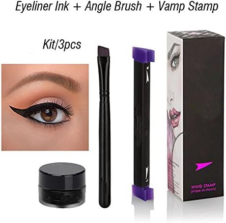 Eyeliner Tool Beauty Makeup Stamps Wing Vamp Style Kitten 10g Black 3Pcs/1Set (Small)