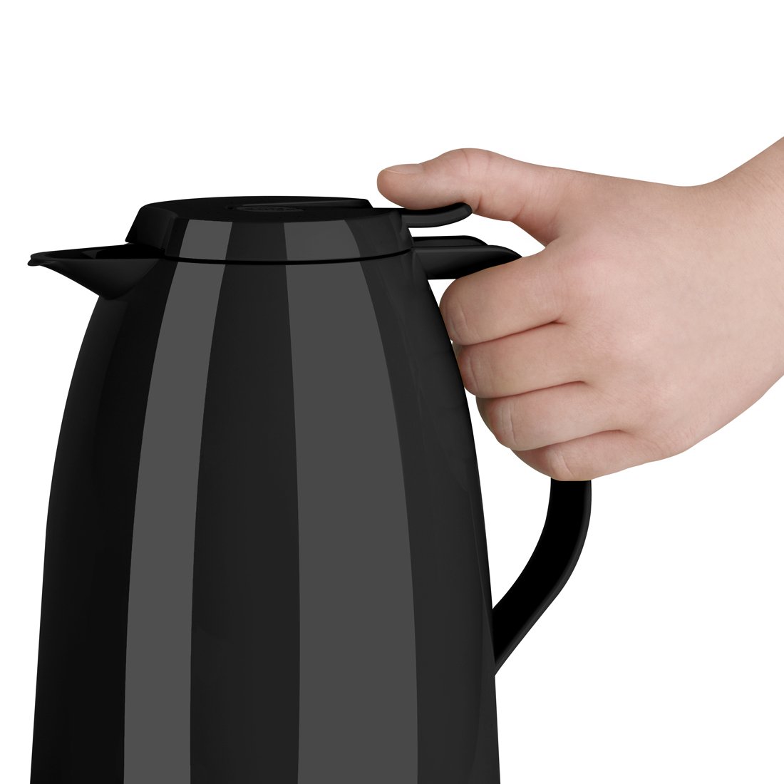 Emsa 517009 Mambo Isolierkanne | 1,5 Liter | Quick Tip Verschluss | 100% dicht | Hält 12 h heiß /24 h kalt | Hochglänzend schwarz 5