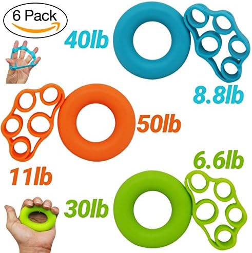 AIWANK Finger Stretcher Hand Resistance Bands for Rock Climbing, Athletes &amp; Musicians Stress Relief &amp; Rehabilitation,Set of 3 Resistance Levels : Kiss Elbow Pains Goodbye