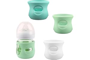 HUAKENER 3 Pack Silicone Sleeves for Avent Natural Glass Baby Bottles, Anti Breakage Baby Bottle Holder, Compatible Philips Avent Glass Natural Baby Bottle 4 oz, BPA Free