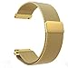 LoveBlue Compatible Pebble time 22mm Magnetic Milanese Loop Stainless Steel Band Replacement Accessories Compatible Pebble Time/Pebble Time Steel, Samsung Gear S3 Frontier//TicWatch Pro(Milanese-Gold)