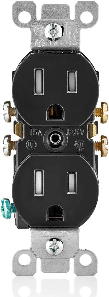 Leviton T5320-WMP M22-Straight Blade Tamper Resistant Duplex Receptacle, 125 V, 15 A, 2 Pole, 3 Wire, 10 pack, White - - 
