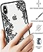 VIROMO Matte Slim Case for iPhone X/XS (ONLY) with [2 Pack] Screen Protectors, Full Camera Cover, Black Lace Flower Design on Hard Back for Women, Girls, Shockproof Rubber Bumper