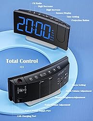 Alarm Clock Radio, Digital Clock with 0-100% Dimmer