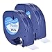 Cowell-Color Compatible for Dymo LetraTag 91201 Black on White (12mm x 4m) Plastic Label Tapes for Dymo LetraTag LT-100H, LT-100T, LT-110T, QX 50, XR, XM, 2000, Plus Label Makers (2)