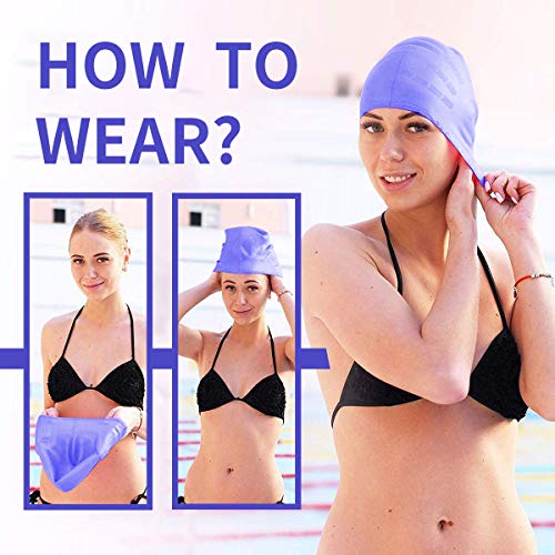 OKELA Silicone Solid Swim Cap,Comfortable&Waterproof UV Bathing Swimming Cap for Women and Men, Ideal for Short Medium Long Hair...