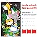Jungle Animals Toss Game with 3 Bean Bags, Fun Indoor and Outdoor Jungle Party Game for Kids and Adults, Jungle Theme Party Decorations and Supplies for Birthday Baby Shower