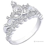 Rhodium-plated Sterling Silver Crown Ring / Princess Ring (9)
