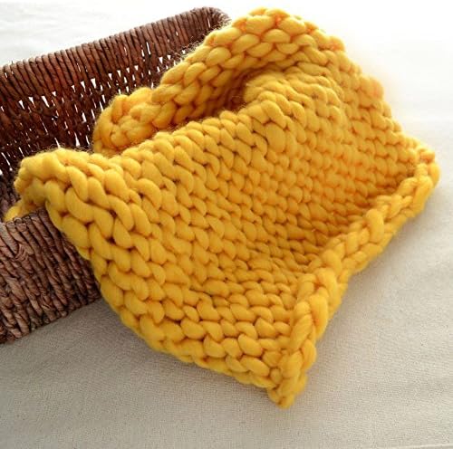 Polyester Chunky Knitted Blanket Chair Sofa Pad Cushion Mat Crochet Blanket Throw Soft Rug Baby Blanket Photography Prop Decor Mat 18"x20"