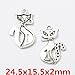 30pcs Mixed Tibetan Silver Plated Cat Charms Pendants for Jewelry Making Bracelet Craft Diy Handmade (30pcs)