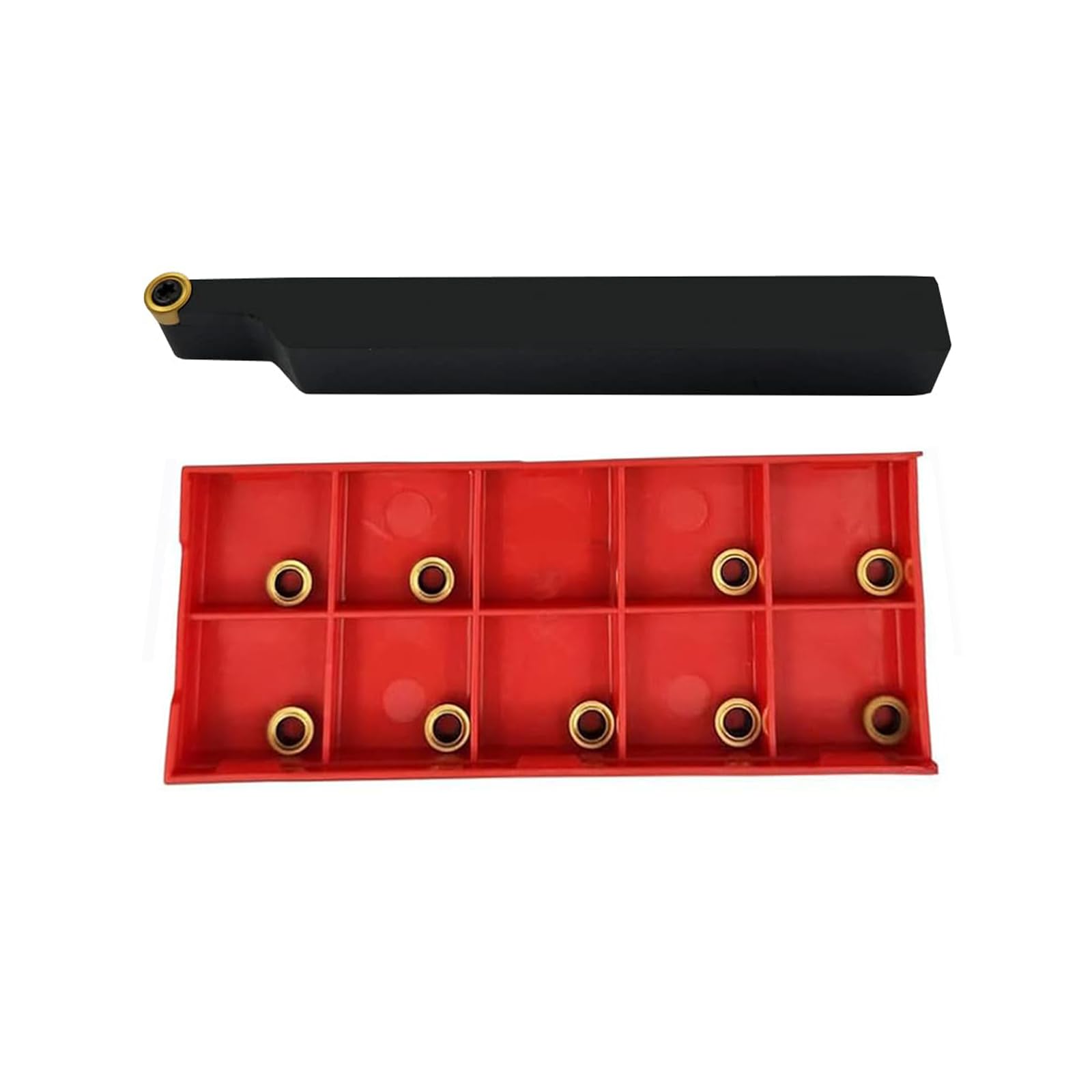 Photo 1 of 3/8” SRACR1010H06 + R3 Yellow Lathe Turning Holders 90 Degrees Lathe Turning & Profiling Tool Holder for Round Carbide Inserts RCMT0602 Right Hand