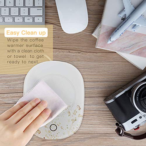 Coffee Warmer, ROFAKU Coffee Mug Warmer for Desk Cup Warmer with Automatic shut off for Office Home Use Gift Beverage Candle Wax Cup Warmer Heating Plate (Up To 131F/55C) for Coffee Milk Tea Heater - Thumbnail 4