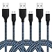 iSeeker Bundle of 3 Durable 6ft Nylon Braided Tangle-Free Micro USB Cable for Android, Samsung, HTC, Motorola, Nokia and More(Black)
