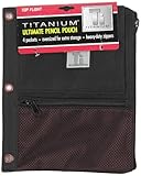 Top Flight Titanium Zipper Pencil Pouch with 4 Pockets, 8.125 x 9.75 Inches, 1 Pouch, Black/Red (4511636)