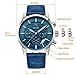 BENYAR Watches Men Quartz Chronograph Blue Leather Band Business Sport Wrist Watch For Men (Blue)
