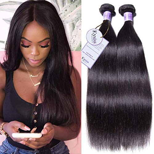 UNice Hair Kysiss Series Brazilian Straight Hair 3 Bundles Virgin Human Hair Weave 100% Unprocessed Human Hair Extensions Natural Color (14 16 18)