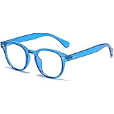 JOVAKIT Small Round Blue Light Glasses for Women Men 90s Retro Fashion Round Glasses Computer/TV/IPhone Eyeglasses