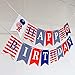Moohome America Captain Theme Happy Birthday Party Banner, Hero Theme Bunting Banner for Boy's Birthday Party Decoration