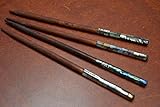 4 Pcs Abalone and Golden Mother of Pearl Wood Hair Stick Pins