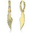 HELLOICE Angel Wings Dangle Earrings for Women Men Hook Drop Earrings Dainty Trendy Hypoallergenic Wings Jewelry for Dating Party Everyday Wear