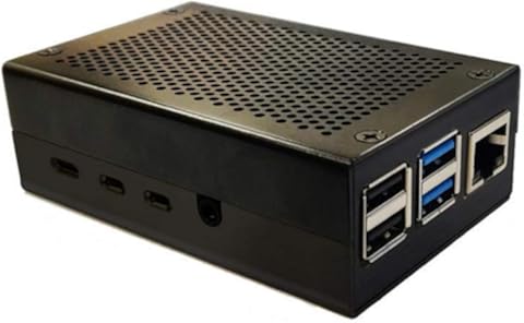 ILS - Carcasa porosa de aleación de aluminio + ventilador de refrigeración Kit DIY Funda protectora de metal poroso radiante para Raspberry Pi 4B