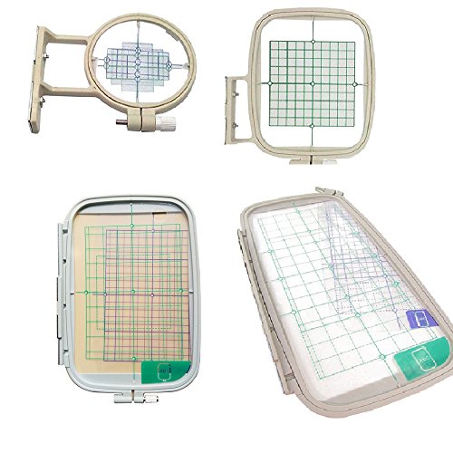 Ginode 4PCS Embroidery Machine Hoops Set For Brother PE700ï¼ŒPE700II, PE750D, PE770ï¼ŒPE780D Brother Machines Replaces SA442 SA443 SA444 SA445 Hoops INNOVIS1000 Innovis 1200 Innovis 1250D (4-pack)