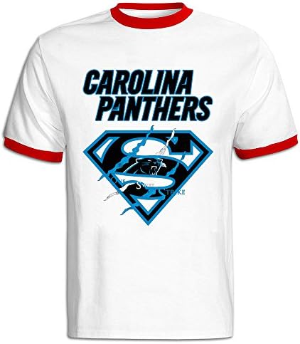 TIKE Men's Carolina Super Logo Short Sleeve Ringer Shirts Color Red Size L