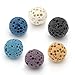 Top Plaza Natural Lava Rock Stone Aromatherapy Essential Oil Diffuser Necklace Silver Locket Pendant With 6 Dyed Lava Beads(Heart 1)