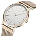 Watch,Mens Women Watch Luxury Fashion Rose Gold Super Thin Case Waterproof Analog Quartz Magnetic Mesh Band Wrist Watch