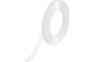 Azinoo Strong Double Sided Mounting Tape, Heavy Duty Adhesive Tape, Clear Removable Tape for Home, Office, DIY - Multipurpose, Strong Hold, Damage-Free Wall Hanging Strips(0.4in, 10ft)