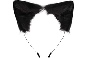 SMILETERNITY Handmade Fox Wolf Cat Ears Headwear Costume Accessories for Halloween Christmas Party