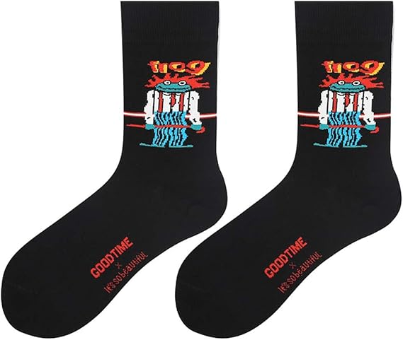 Amazon レディース ハイソックス クルー丈ソックス 女性のファッションプリントソックス 綿混素材オシャレ柄 豊富な色 個性的な靴下 ソックス 通販