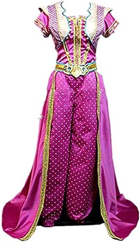 EChunchan Princess Jasmine Cosplay Costume Fancy Dress Halloween Costume Coronation Costume Sequin Coat