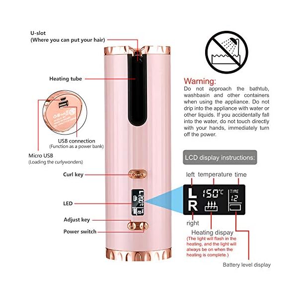 Automatic-Cordless-Hair-Curler-Auto-Wireless-Curling-Iron-Professional-LCD-Display-USB-Rechargeable-Fast-Heating-with-Adjustable-Temperature-Timer-Tangle-Free-Hair-Curling-Wand-for-Travel-Home-Use Automatic Cordless Hair Curler Auto Wireless Curling Iron Professional LCD Display USB Rechargeable Fast Heating with 6…