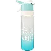 Tmeng Misting Water Bottle, 2 in 1 22 OZ Large Capacity,Wide Mouth Leak Proof,Workout Water Bottle,Used for Mountaineering,Gym,Cycling,and Sports Activities (blue)