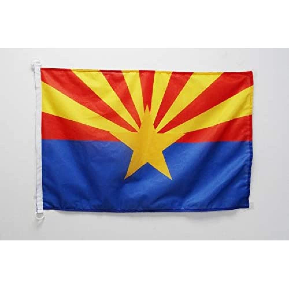 AZ FLAG - Arizona Flag - 2x3 Ft - For Outdoor - US state of Arizona Banner Knitted Polyester with Two Plastic Rings - Fade Resistant - Vivid Colors - 2' x 3' Feet - 90x60 Cm
