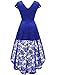 AONOUR Women's Floral Lace Formal Dress Cap Sleeve Hi-Lo Cocktail Party Swing Dress