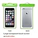 WAPAG TPU Waterproof Dry Bag Pouch, Fluorescence Case for iPhone 7 6 Plus 6S 5SE, Samsung Galaxy s7 Edge, HTC 10 LG G5, Huawei P9, Water Snow Dirtproof for Surfing Diving Skiing Snowboard IPX8 (Green)