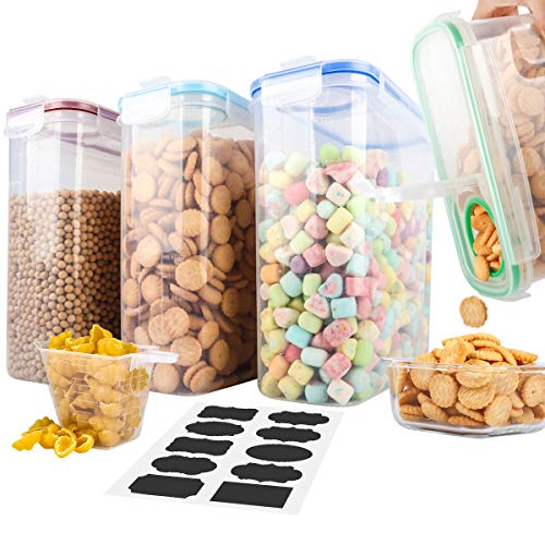 Cereal Containers,MCIRCO Upgraded Airtight Lids Cereal dispenser Food Storage Container Set of 4