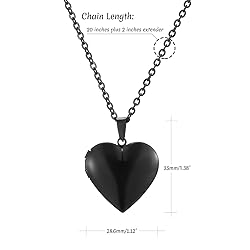PHOCKSIN Black Glossy Personalized Heart Locket