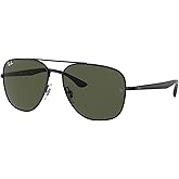 Ray-Ban RB3683 Sunglasses Bundle: RB 3683 002/31 Black Green and Universal Anti-slip Silicone Leash