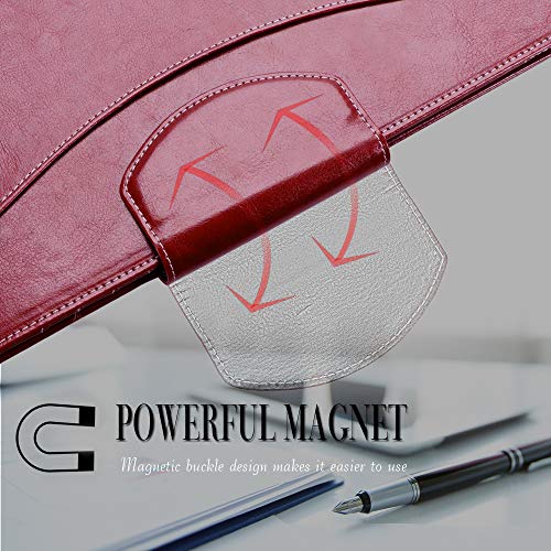 Portfolio Padfolio Case, Skycase Business Portfolio Folder, Resume/Conference/Legal Document Organizer with Letter/A4 Size Clipboard, Business Card Holders, Document Sleeve, Wine Red - Thumbnail 6