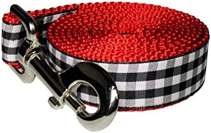 Paw Paws USA Picnic Basket Dog Leash, Large, Black/Red