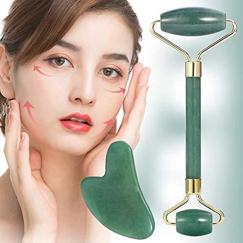 Jade Facial Roller, Jade Roller for Face, Jade Roller Gua Sha, Helps