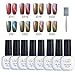 8Pcs Color-changing Gel Nail Polish 3D Magnetic Charming Cat Eye Effect UV/LED Light Soak Off Nail Lacquers French Manicure Nail Art