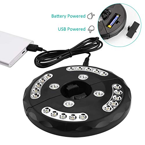 Patio Umbrella Light Warm White 3 Lighting Modes Cordless 24 LED Lights,4 AA Battery Operated Umbrella Pole Light for Patio Umbrellas Camping Tents or Outdoor Use - Thumbnail 2