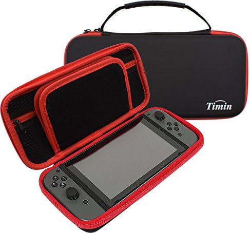 TIMIN Protective Carrying Case for Nintendo Switch, Portable EVA Hard Shell Case with 20 Game Card Slots for Boys and Girls