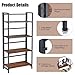 Giantex 4-Tier Folding Bookshelf Standing Shelf Units Display Rack Storage Shelf Industrial Style Utility Shelving with Metal Frame & Wood Layer (Rustic Brown, 23.5
