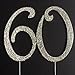 Ella Celebration 60 Cake Topper for 60th Birthday or Anniversary - Gold Rhinestone Party Supplies & Decoration Ideas (Silver)