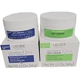 Lacura Q10 Anti-Wrinkle 1.7oz Day &amp; 1.7oz Night Face Cream Moisturizer with Bioflavonoid and Retinol Complex Set - All Skin Types. Dermatologist Tested European Skincare.